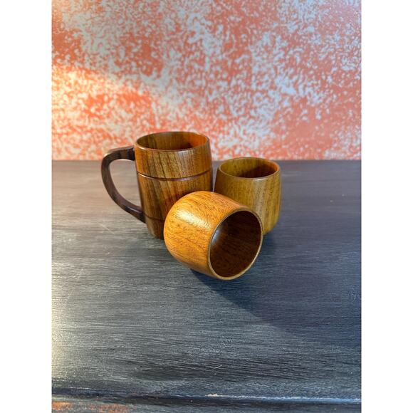 Hand turned wooden stemless goblets - Picture 1 of 3